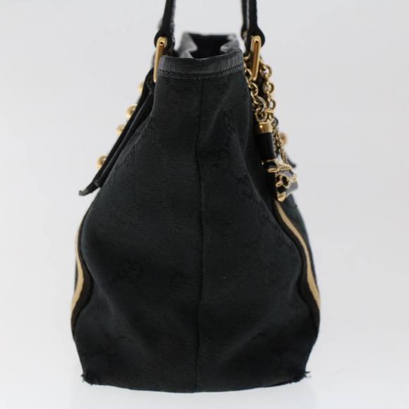 GUCCI GG Canvas Sherry Line Hand Bag Black White 139261 Auth 50162 - Picture 3 of 16